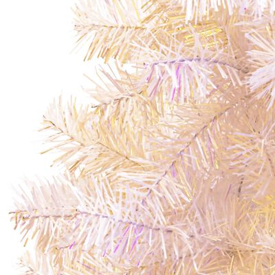 vidaXL kunstigt juletræ med farverige grene 210 cm PVC hvid
