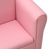 vidaXL sofa til b&oslash;rn med skammel kunstl&aelig;der pink
