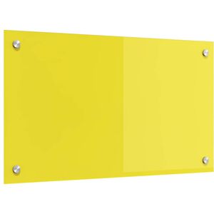 vidaXL Køkken bagvæg Gul 70 x 40 x 0,6 cm hærdet glas