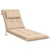 vidaXL Solseng Pude GEMERT 100% polyester Cremefarvet 190 x 50 x 9 cm