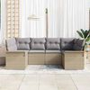 vidaXL Havesofa S&aelig;t med pude med opbevaring 6 pcs Beige Poly rattan