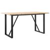 vidaXL spisebord 140x80x75,5 cm O-stel massivt fyrretr&aelig; og st&aring;l