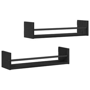 vidaXL V&aelig;ghylde 2 stk. Sort eg 60 x 16 x 14 cm