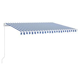 vidaXL Udtr&aelig;kkelig markise Bl&aring; og Hvid 400 &times; 350 cm