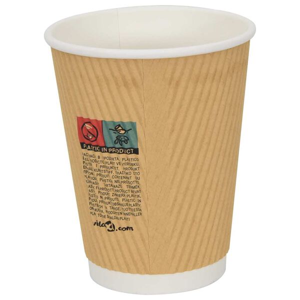 vidaXL kaffekopper af papir 500 stk. 12oz 300ml brun
