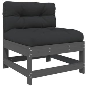 vidaXL midtermodul med hynder massivt fyrretr&aelig; gr&aring;