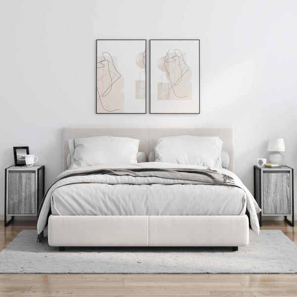 vidaXL Sengebord Gr&aring; Sonoma 39,5 x 30 x 50 cm Konstrueret tr&aelig;