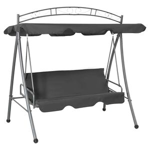vidaXL konvertibel gyngesofa baldakin 198x120x205 cm st&aring;l antracitgr&aring;
