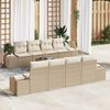 vidaXL Havesofa S&aelig;t med pude 7 pcs Beige og creme polyrattan