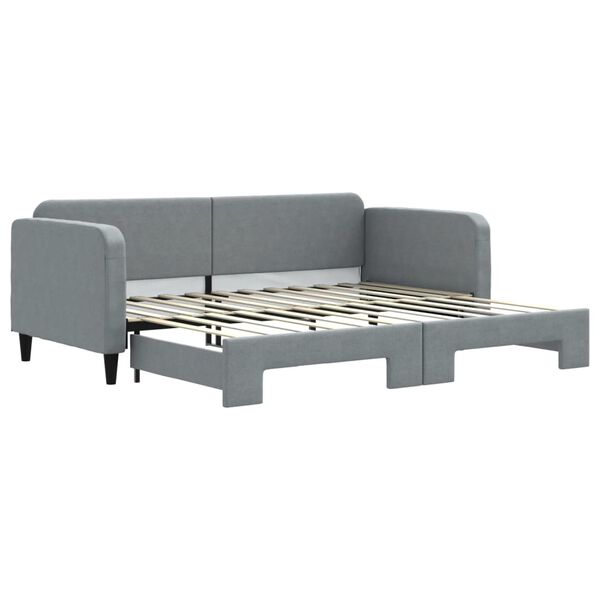 vidaXL daybed med udtræk 90x200 cm stof lysegrå