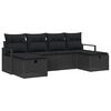 vidaXL Sofa S&aelig;t med pude med opbevaring 6 pcs Sort polyrattan
