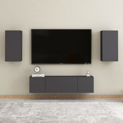 vidaXL tv-bord 30,5x30x60 cm konstrueret træ grå