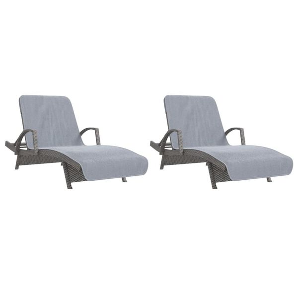 vidaXL strandhåndklæder 2 stk. 75x200 cm 400 GSM stof grå