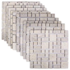 vidaXL Mosaik Fliser Cremefarvet 30 x 30 cm Marmor
