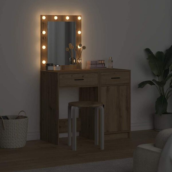 vidaXL Kl&aelig;deskab med d&oslash;r 2 pcs Brun 50 x 41 x 135 cm Konstrueret tr&aelig;