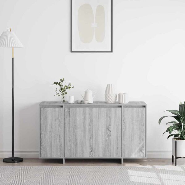 vidaXL Sideboard Gr&aring; Sonoma 135 x 41 x 75 cm Konstrueret tr&aelig;