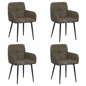 vidaXL Spisestole 4 stk. Faux Suede L&aelig;der M&oslash;rkegr&aring; 59 x 56,5 x 85 cm