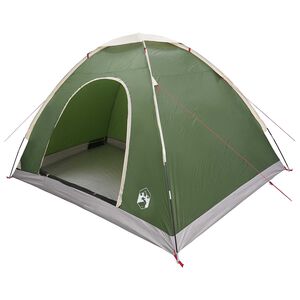 vidaXL Camping telt 4-personers Gr&oslash;n 185T Polyester med PU bel&aelig;gning