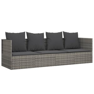 vidaXL udendørs loungesofa med hynder polyrattan grå