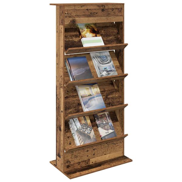 vidaXL Magasin Rack Gammelt tr&aelig; 70 x 41 x 156 cm Konstrueret tr&aelig;