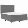 vidaXL LED Box Spring Bed Lys Gr&aring; og Hvid 140 x 200 cm Velourstof