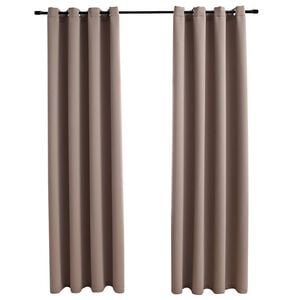 vidaXL m&oslash;rkl&aelig;gningsgardiner 2 stk. med metalringe 140 x 175 cm gr&aring;brun