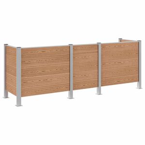 vidaXL Affaldsbeholderhegn Brun 315 x 85 x 115 cm Aluminium og WPC