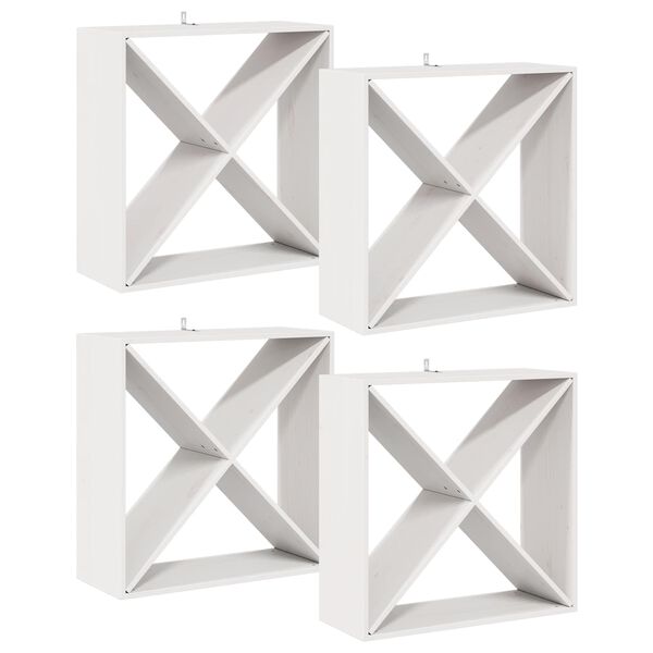 vidaXL Vinfad 4 pcs Hvid 62 x 25 x 62 cm Massiv fyrretr&aelig;