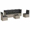 vidaXL sofas&aelig;t til haven 7 dele med hynder polyrattan lysegr&aring;
