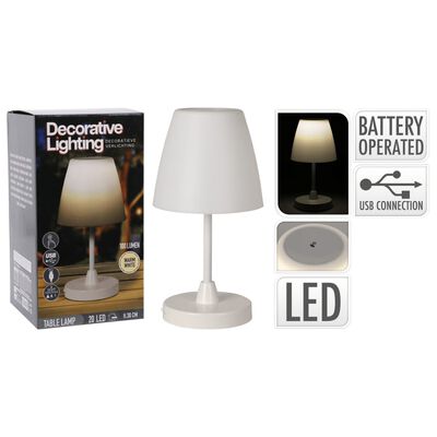 H&S Collection LED-bordlampe 13x30 cm genopladelig hvid
