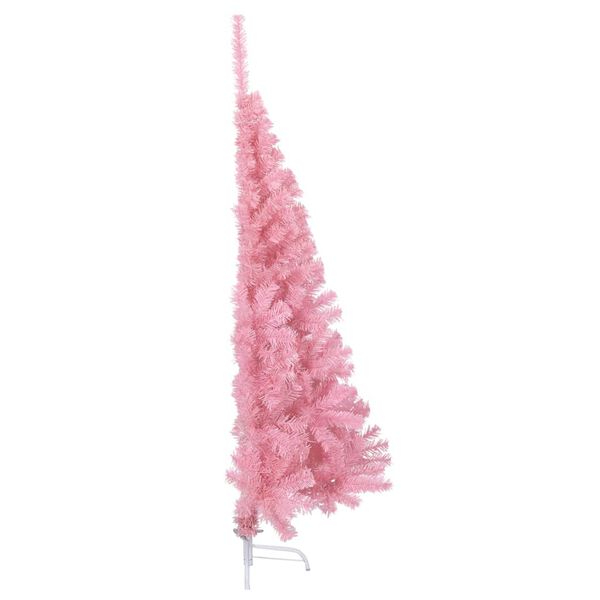 vidaXL kunstigt halvt juletræ med juletræsfod 120 cm PVC pink
