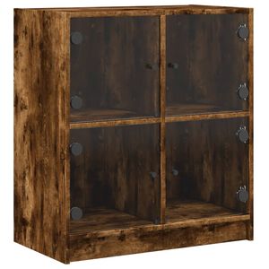vidaXL skab med glasl&aring;ger 68x37x75,5 cm r&oslash;get egetr&aelig;sfarve