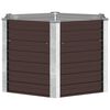 vidaXL h&aelig;vet plantekasse 129x129x77 cm galvaniseret st&aring;l brun