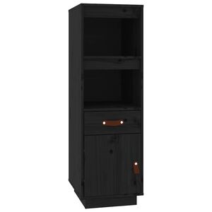 vidaXL h&oslash;jskab 34x40x108,5 cm massivt fyrretr&aelig; sort