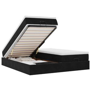 vidaXL osmannisk sengeramme med madrasser 200x200 cm fl&oslash;jl sort