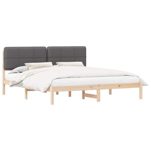 vidaXL Sengestel med Polstret Hovedgavl M&oslash;rkegr&aring; 180 x 200 cm