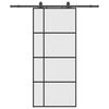 vidaXL skyded&oslash;r med hardwares&aelig;t 90x205 cm ESG glas sort