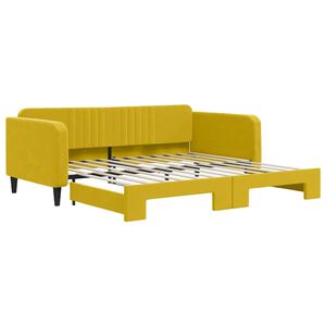 vidaXL daybed med udtr&aelig;k 100x200 cm velour gul