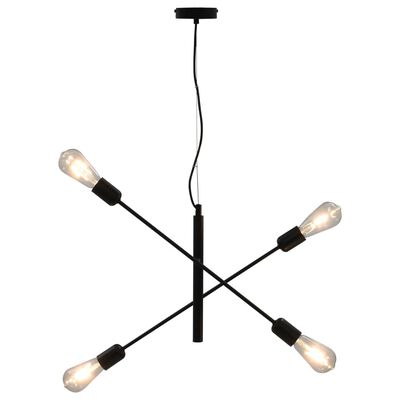 vidaXL loftlampe med glødepærer 2 W E27 sort
