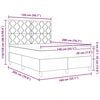 vidaXL LED Box Spring Bed med madras Sort 140 x 200 cm Stof