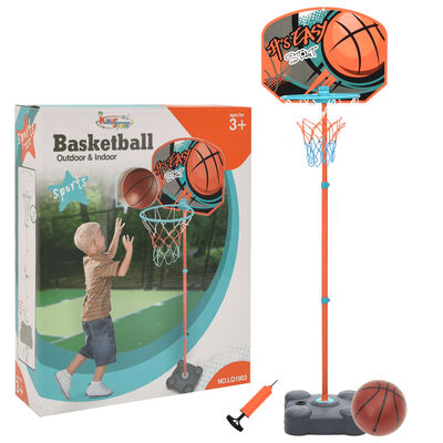 vidaXL bærbart basketballsæt justerbart 109-141 cm