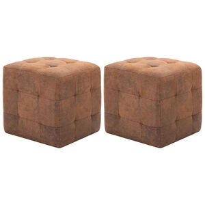 vidaXL sengeskabe 2 stk. 30 x 30 x 30 cm imiteret ruskind brun