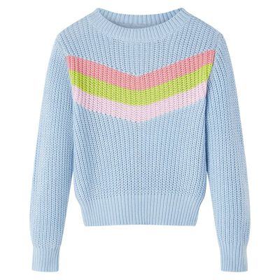 Sweater til børn str. 92 strikket blå