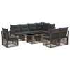 vidaXL Havesofa S&aelig;t 9 stk. Gr&aring; og M&oslash;rkegr&aring; polyrattan