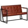 vidaXL 2-personers sofa &aelig;gte gedeskind brun