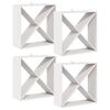 vidaXL Vinfad 4 stk. Hvid 62 x 25 x 62 cm Massiv fyrretr&aelig;