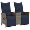 vidaXL havesofa med 2 siddepladser og bord gr&aring; polyrattan