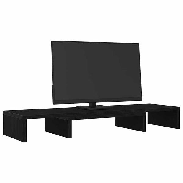 vidaXL sk&aelig;rmholder 80x24x10,5 cm justerbar sort egetr&aelig;sfarve