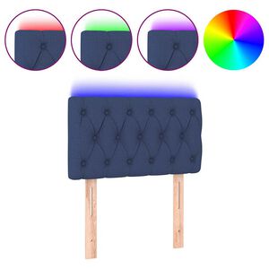 vidaXL sengegavl med LED-lys 80x7x78/88 cm stof bl&aring;