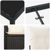 vidaXL Have Spisebordssæt med pude 5 pcs Sort Poly rattan